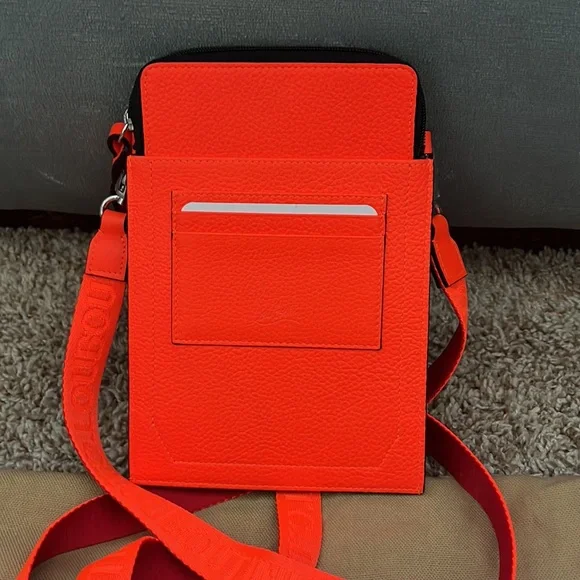 Christian Louboutin - Loubilab Spiked Leather Crossbody Bag - Sunrise Orange - Picture 3 of 7
